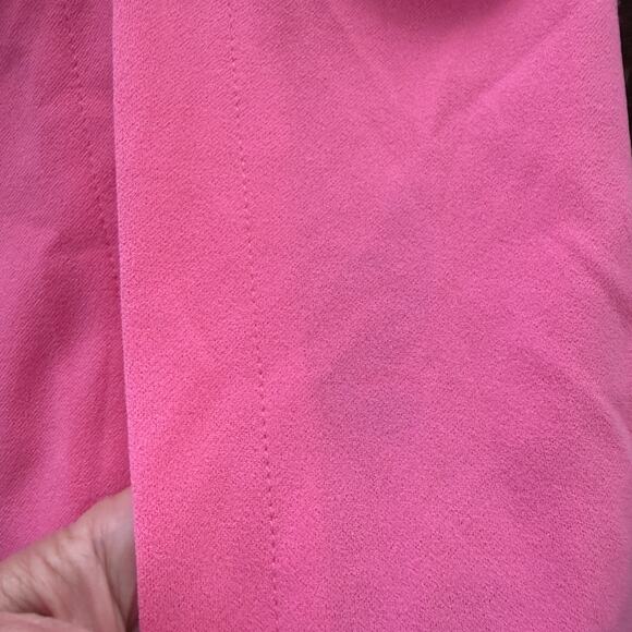 Donna Morgan | Shirred Midi Ruched Dress with high slit in Pink Cosmos | size 0 - Picture 6 of 10